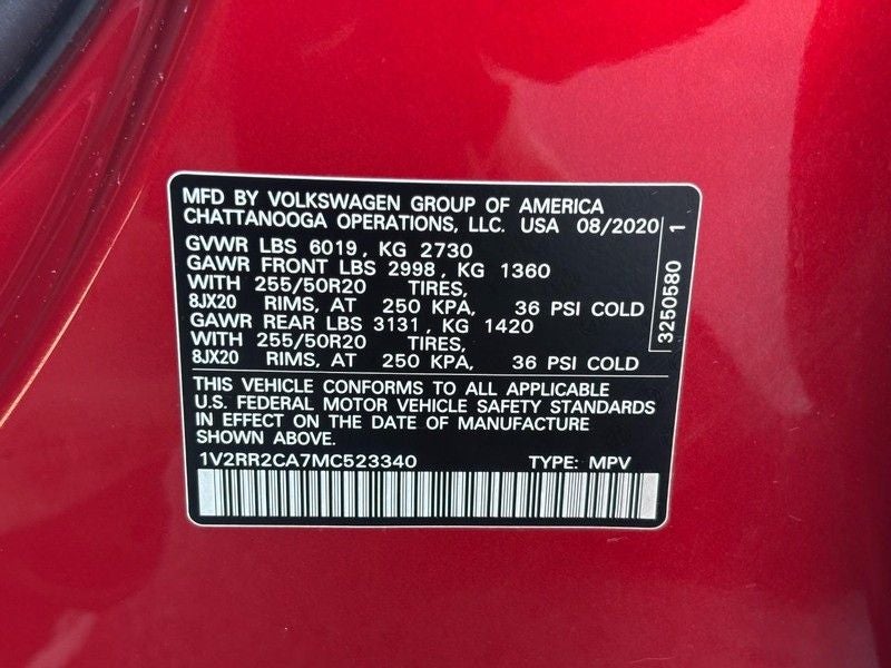 2021 Volkswagen Atlas 3.6L V6 SE w/Technology R-Line