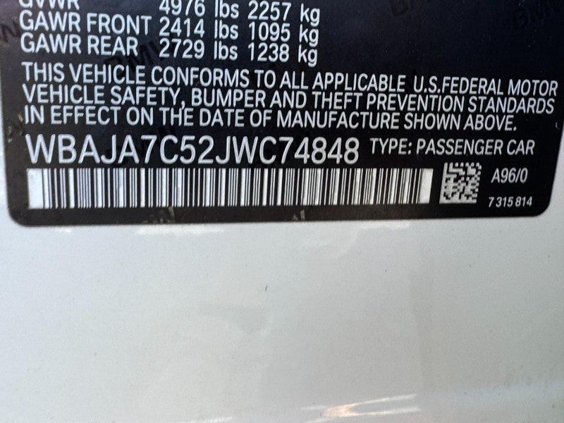 2018 BMW 5 series 530i xDrive