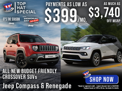 New Jeep Compass & Renegade - Low Payments and $3,740 Off MSRP!